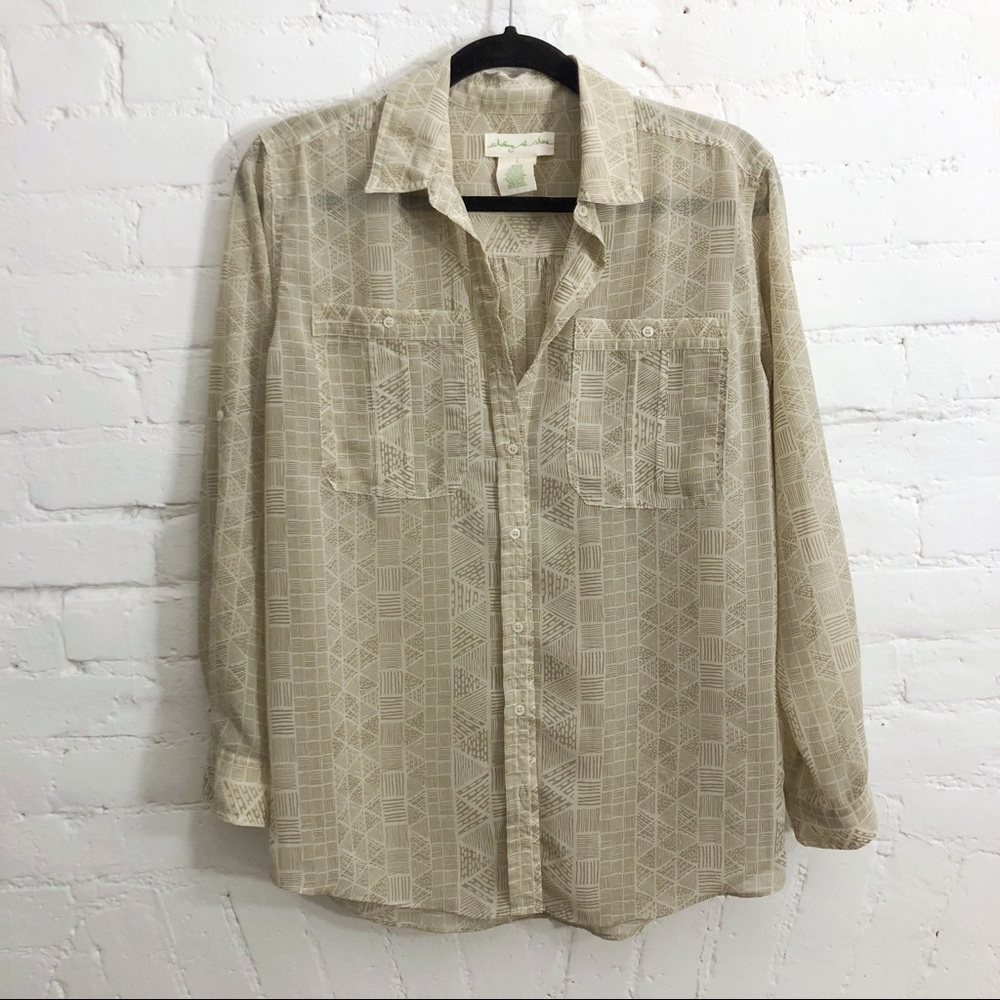 Tribal Print Aztec Button Down
